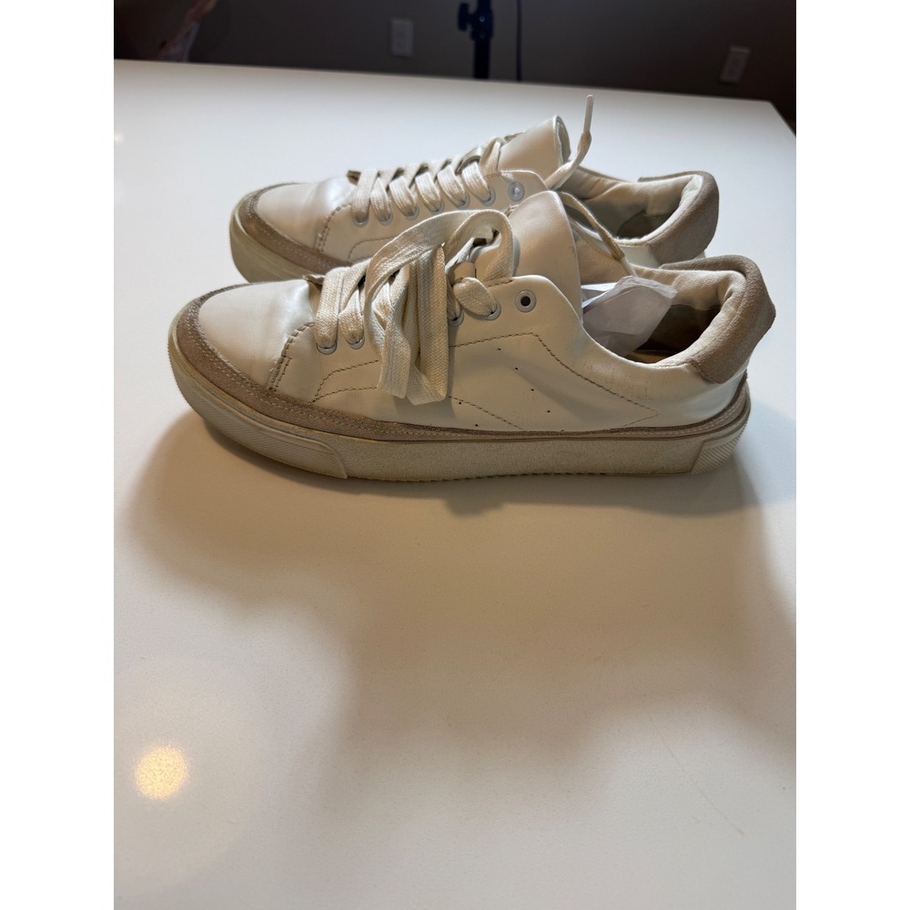 AllSaints Trish Leather Platform Sneakers Chalk White Women's Size 9